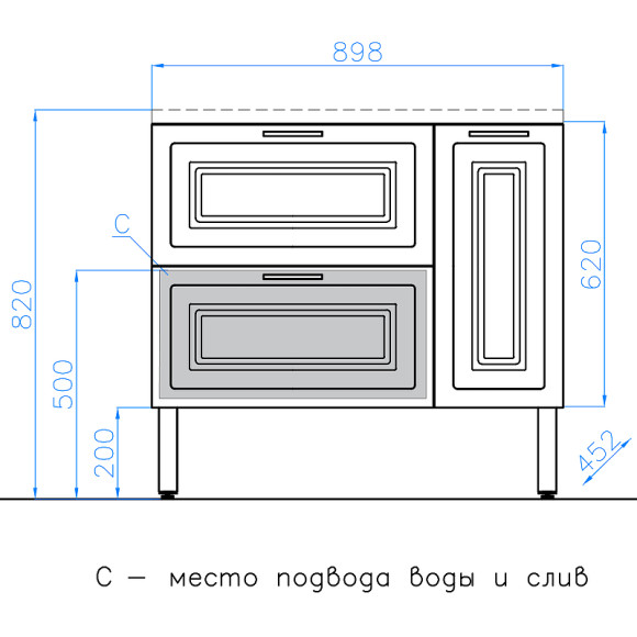 Тумба под раковину Style Line Альба 90 R Люкс Plus ЛС-000010054 Белая Тумба под раковину Style Line Альба 90 R Люкс Plus ЛС-000010054 Белая