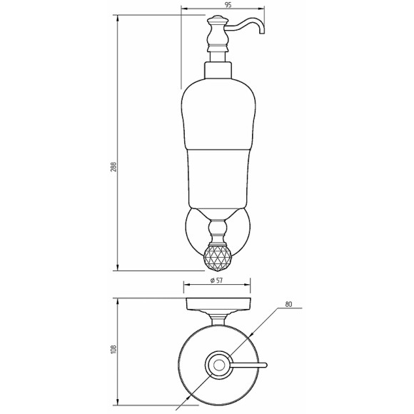 Дозатор для жидкого мыла Migliore Amerida 16596 Золото с кристаллом Swarovski