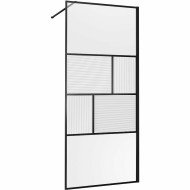 Душевая перегородка Vincea Walk-In 80 VSW-1HC800CFB профиль Черный матовый стекло прозрачное/рифленое