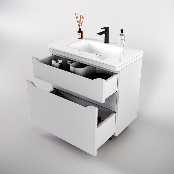 Тумба под раковину Style Line Марелла 80 Люкс Plus СС-00002401 Белый матовый антискрейтч Тумба под раковину Style Line Марелла 80 Люкс Plus СС-00002401 Белый матовый антискрейтч