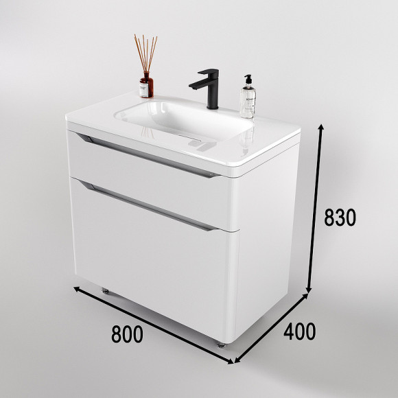 Тумба под раковину Style Line Марелла 80 Люкс Plus СС-00002401 Белый матовый антискрейтч Тумба под раковину Style Line Марелла 80 Люкс Plus СС-00002401 Белый матовый антискрейтч