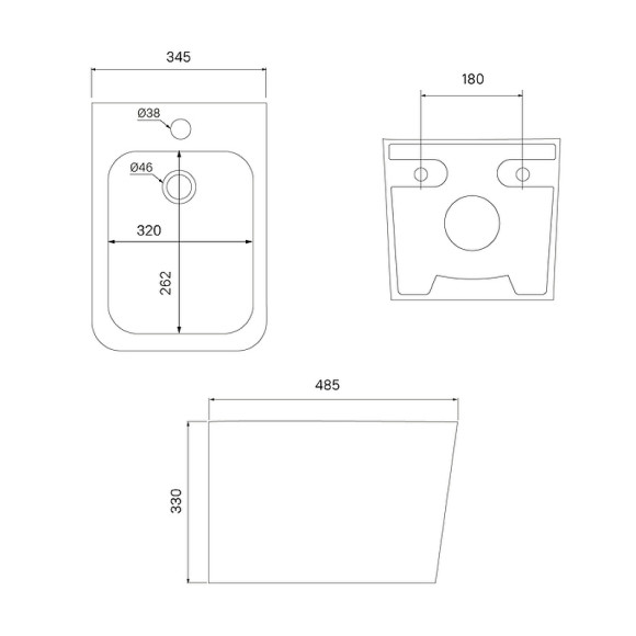 Биде Iddis Bild BILRW02i82 подвесное Белое