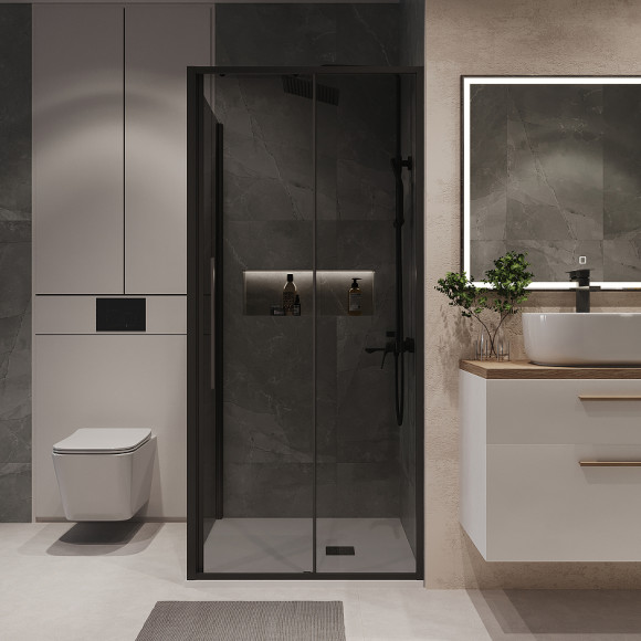 Душевой уголок Niagara Nova 100х80 NG-85-10TB-TB80-34 профиль Черный матовый стекло тонированное Душевой уголок Niagara Nova 100х80 NG-85-10TB-TB80-34 профиль Черный матовый стекло тонированное