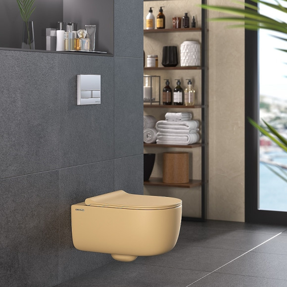 Унитаз Berges Ego XL 083211 подвесной Кашемир матовый с сиденьем Микролифт Унитаз Berges Ego XL 083211 подвесной Кашемир матовый с сиденьем Микролифт