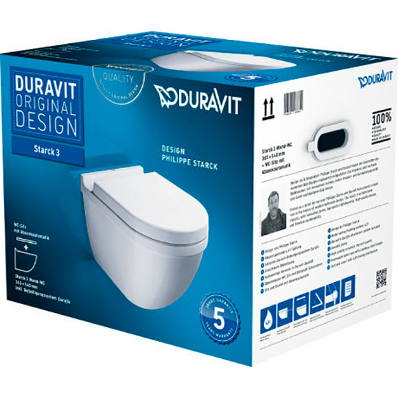 Унитаз Duravit Starck 3 42250900A1 подвесной с сиденьем Микролифт Унитаз Duravit Starck 3 42250900A1 подвесной с сиденьем Микролифт