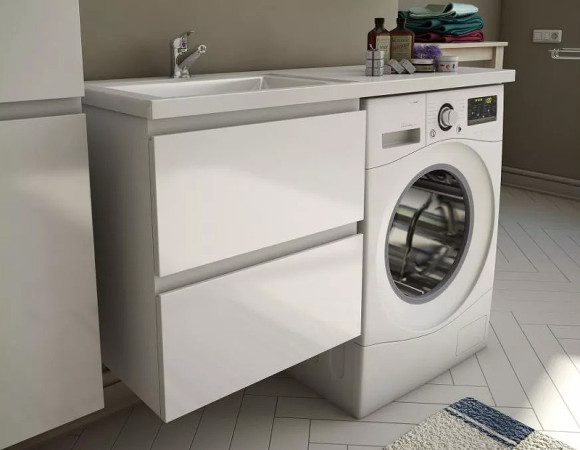 Тумба с раковиной Эстет Dallas Luxe 150 L ФР-00009685 подвесная Белая