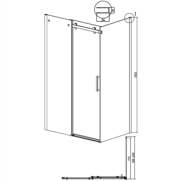 Душевая стенка Grossman Classic 80 200.K33.04.80.10.00 профиль Хром стекло прозрачное Душевая стенка Grossman Classic 80 200.K33.04.80.10.00 профиль Хром стекло прозрачное