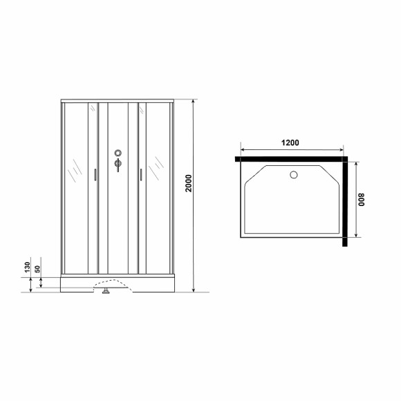 Душевая кабина Niagara Classic 120х80 NG-43285-14QBKG с гидромассажем Душевая кабина Niagara Classic 120х80 NG-43285-14QBKG с гидромассажем
