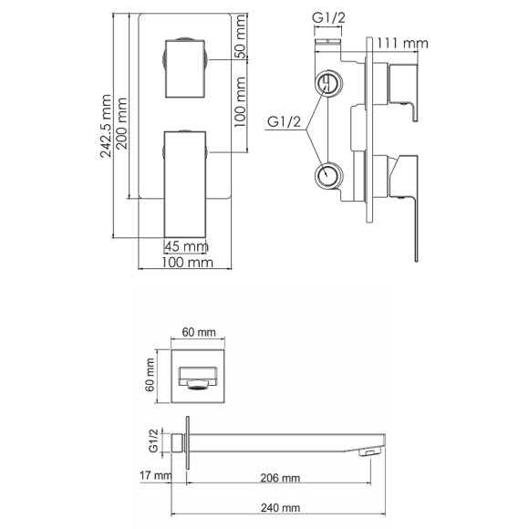Душевая система WasserKRAFT A172071 Черная матовая Душевая система WasserKRAFT A172071 Черная матовая