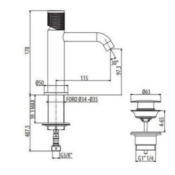 Смеситель для раковины Gattoni MD MD110/22NO Черный матовый Смеситель для раковины Gattoni MD MD110/22NO Черный матовый
