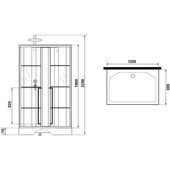 Душевая кабина Niagara Standart 120x80 L ST120/80/15QL/KL/BKT без гидромассажа Душевая кабина Niagara Standart 120x80 L ST120/80/15QL/KL/BKT без гидромассажа