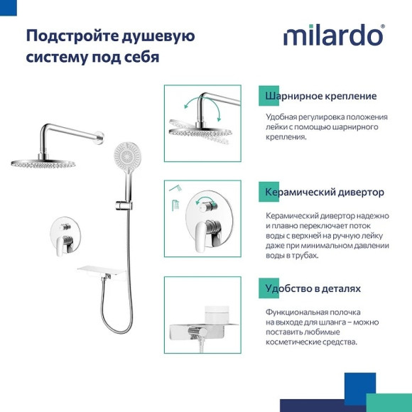 Душевая система Milardo Rora RORSB02M67 Хром