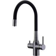Смеситель для кухни Paulmark Salix Sa213419-GM Вороненая сталь Смеситель для кухни Paulmark Salix Sa213419-GM Вороненая сталь