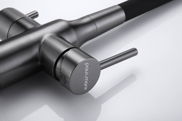 Смеситель для кухни Paulmark Salix Sa213419-GM Вороненая сталь