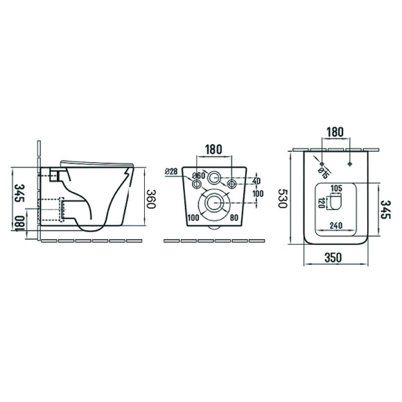 Унитаз Azario Nova AZ-2216 SP подвесной Белый с сиденьем Микролифт