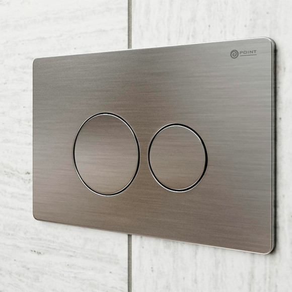 Комплект унитаза с инсталляцией Point Афина PN48064SB с сиденьем Микролифт и клавишей смыва Сталь брашированная