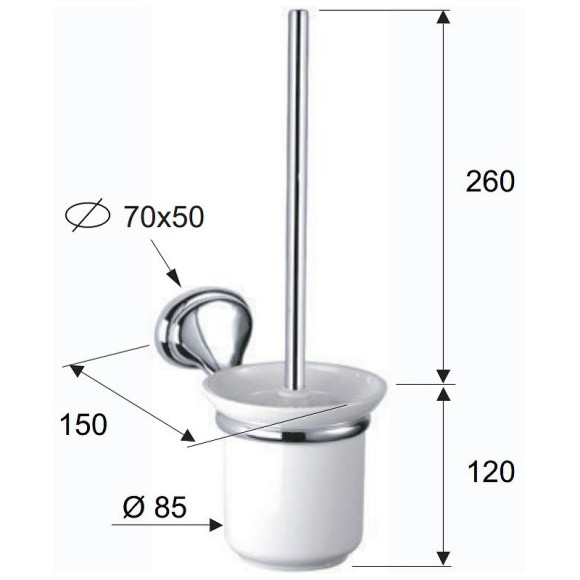 Ершик для унитаза Remer 900 NV66CR Хром