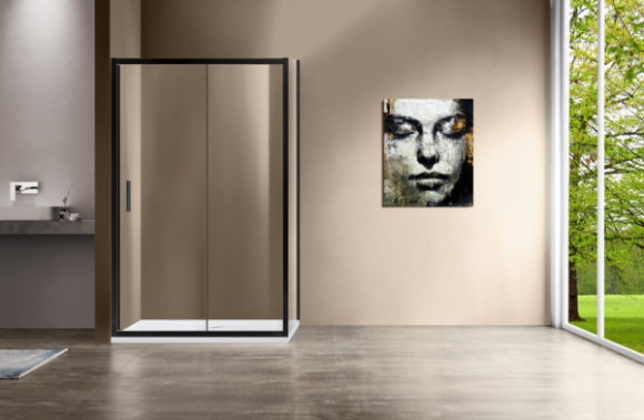 Душевой уголок Vincea Garda 130х90 VSR-1G9013CLB профиль Черный стекло прозрачное