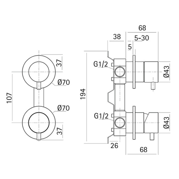 Смеситель для душа Cisal Xion XI000215D1 Нержавеющая сталь