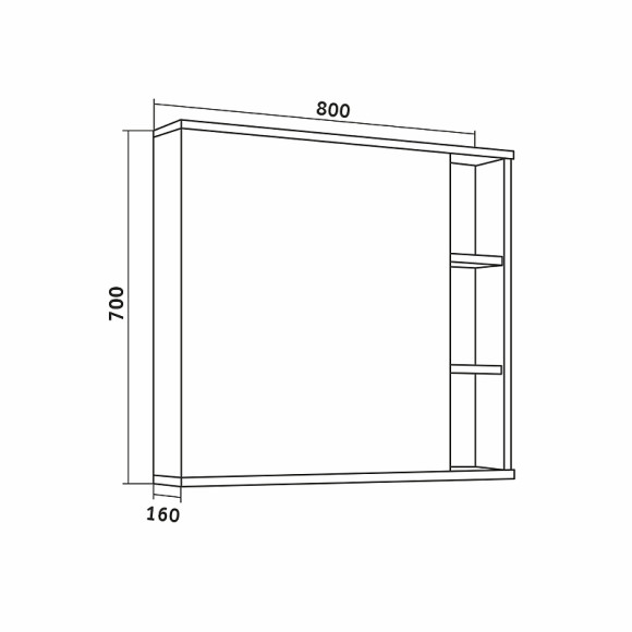 Зеркальный шкаф Grossman Форта 80 208002 Дуб галифакс