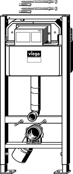 Инсталляция Viega Prevista Dry 8524.14 792596 для унитаза с клавишей смыва Хром Инсталляция Viega Prevista Dry 8524.14 792596 для унитаза с клавишей смыва Хром