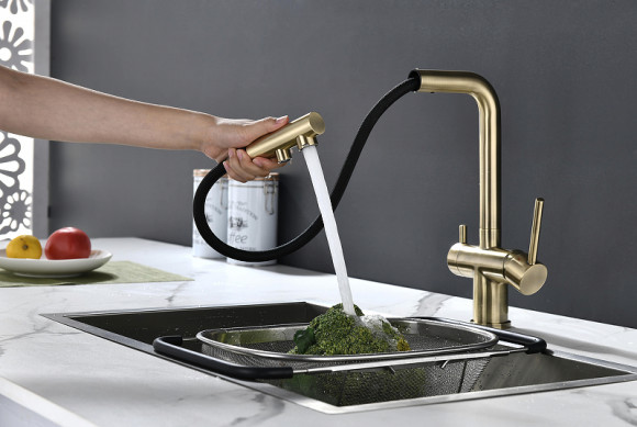 Смеситель для кухни Paulmark Serpentine Se213222-BR Бронза Смеситель для кухни Paulmark Serpentine Se213222-BR Бронза