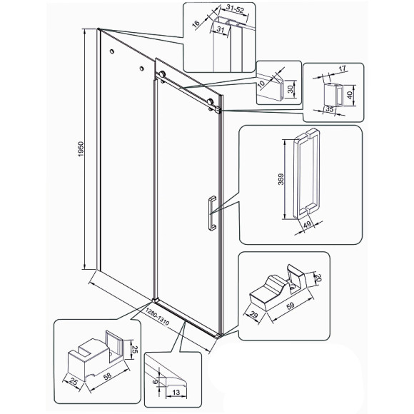 Душевая дверь Veconi Vianno VN-74B 130 VN74B-130-01-C4 профиль Черный матовый стекло прозрачное Душевая дверь Veconi Vianno VN-74B 130 VN74B-130-01-C4 профиль Черный матовый стекло прозрачное