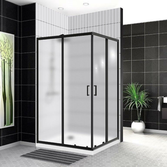 Душевой уголок BelBagno Uno 120х90 UNO-195-AH-2-120/90-P-NERO профиль Черный матовый стекло рифленое Душевой уголок BelBagno Uno 120х90 UNO-195-AH-2-120/90-P-NERO профиль Черный матовый стекло рифленое