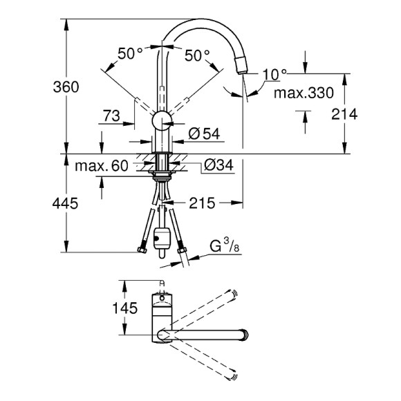 Смеситель для кухни Grohe Minta 32918000 Хром Смеситель для кухни Grohe Minta 32918000 Хром