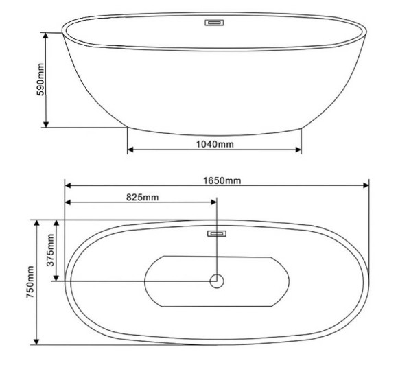 Акриловая ванна Vincea VBT-509 165x75 без гидромассажа Акриловая ванна Vincea VBT-509 165x75 без гидромассажа