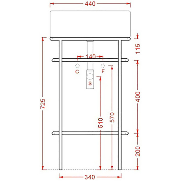 Консоль под раковину Artceram Vogue 44 ACA058 17 Черная матовая