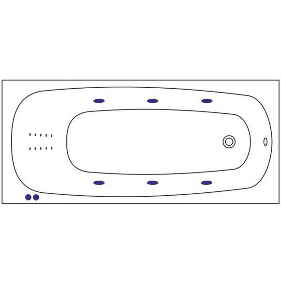 Акриловая ванна Whitecross Layla Slim 170x75 0122.170075.100.LINENANO.GL с гидромассажем