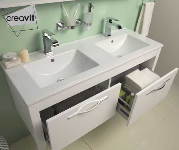 Раковина Creavit Su 121 SU121-00CB00E-0000 двойная Белая Раковина Creavit Su 121 SU121-00CB00E-0000 двойная Белая