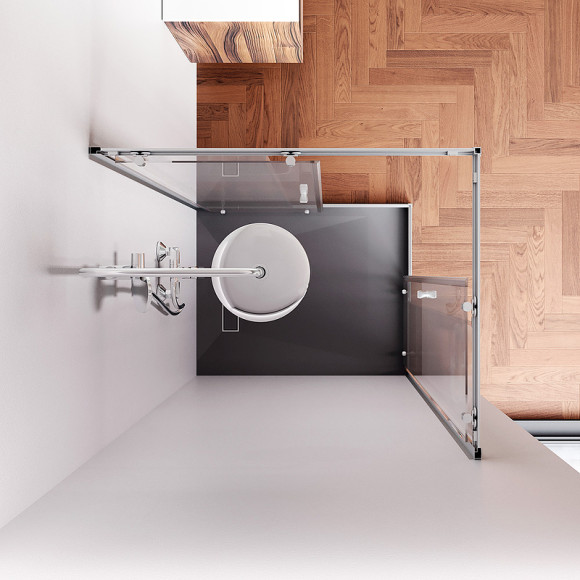 Душевой уголок AM.PM Sunny 100х80 W87G-403-10080-MT профиль Хром матовый стекло прозрачное