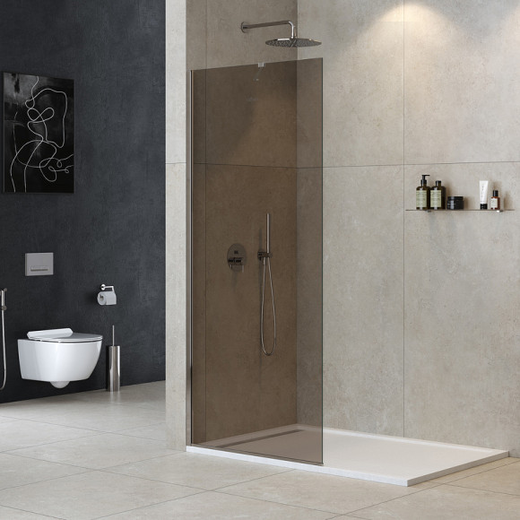Душевая перегородка Cezares Liberta 110 LIBERTA-L-1-TB-110-BR-Cr профиль Хром стекло бронзовое