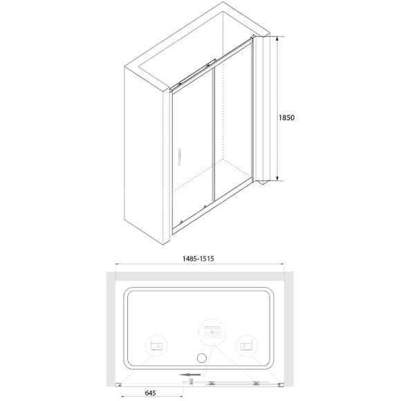 Душевая дверь RGW Classic CL-14-B 150 32091415-14 профиль Черный стекло прозрачное