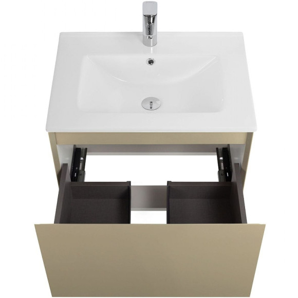 Тумба под раковину Art&Max Latina 60 AM-Latina-600-1C-SO-BGM подвесная Серо-бежевая матовая