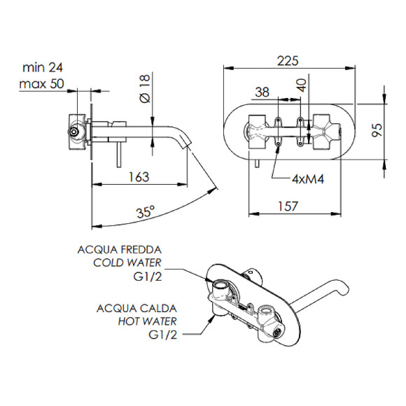 Смеситель для раковины Remer X-Style X15DO Золото Смеситель для раковины Remer X-Style X15DO Золото