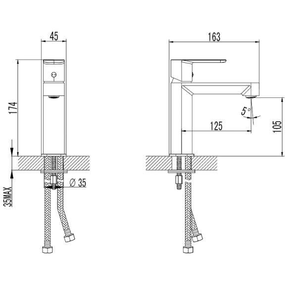 Смеситель для раковины AQUAme Parma AQM6610BG Шлифованное золото Смеситель для раковины AQUAme Parma AQM6610BG Шлифованное золото
