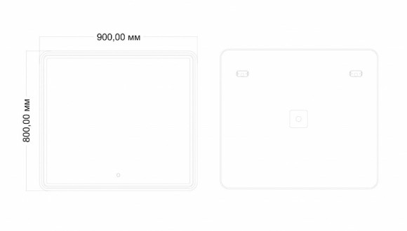 Зеркало Art&Max Tito AM-Tit-900-800-DS-F с подсветкой с сенсорным выключателем