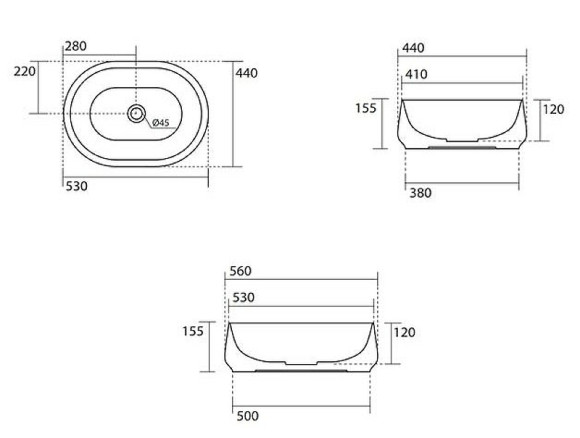 Раковина-чаша Kerasan F10 56 460530 Белая матовая