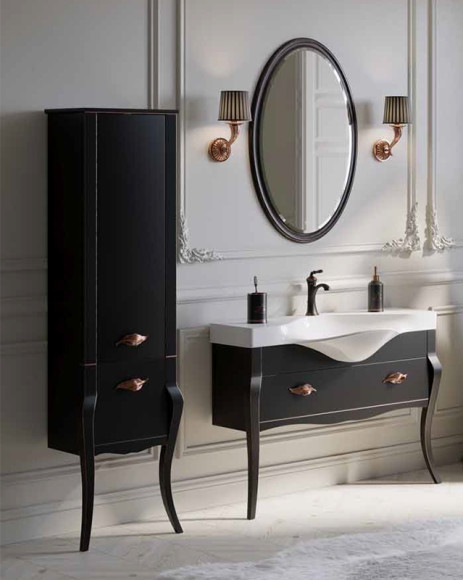 Шкаф пенал Clarberg Borgia 48 BOR0548BLK Черная Патина медь