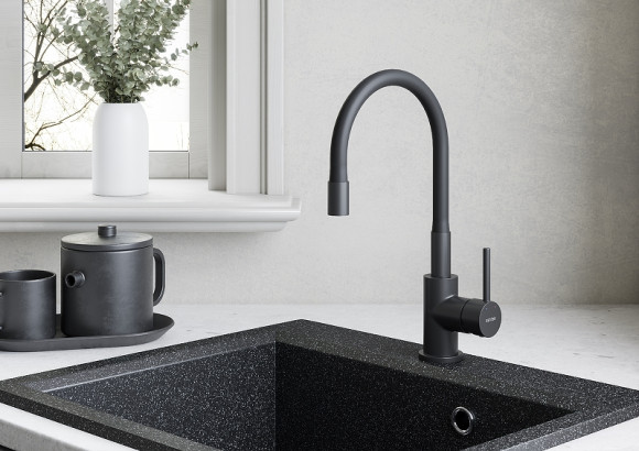 Смеситель для кухни Santek Тесио WH5A44012N001 Черный матовый