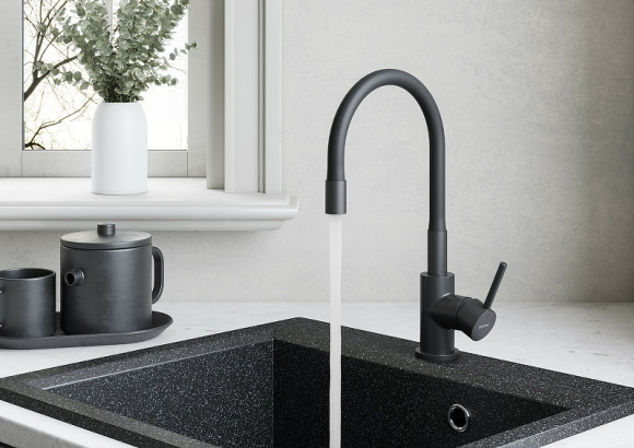 Смеситель для кухни Santek Тесио WH5A44012N001 Черный матовый