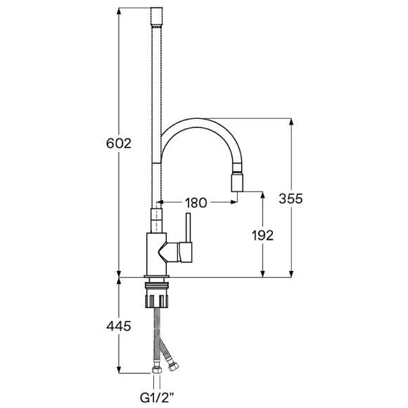 Смеситель для кухни Santek Тесио WH5A44012N001 Черный матовый