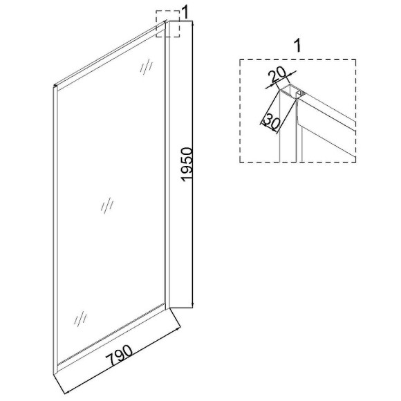 Душевая стенка Niagara Nova 80 NG-A80G профиль Холодное золото стекло прозрачное