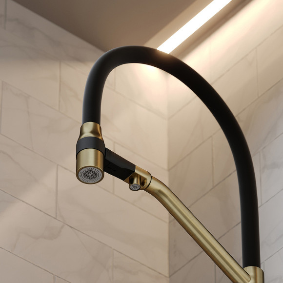 Смеситель для кухни Sancos Orta SC4008BG Золото брашированное Черный Смеситель для кухни Sancos Orta SC4008BG Золото брашированное Черный