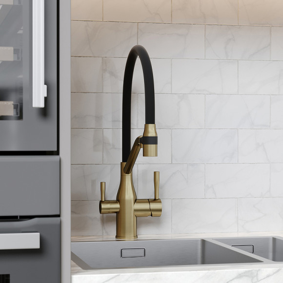 Смеситель для кухни Sancos Orta SC4008BG Золото брашированное Черный Смеситель для кухни Sancos Orta SC4008BG Золото брашированное Черный