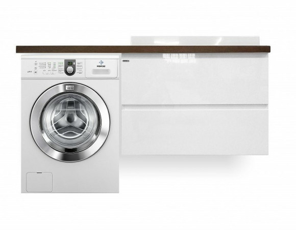 Тумба с раковиной Эстет Malibu Luxe 155 R ФР-00007114 подвесная Белая Темное дерево