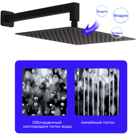 Душевая система Gappo G7107-6 Черная матовая Душевая система Gappo G7107-6 Черная матовая